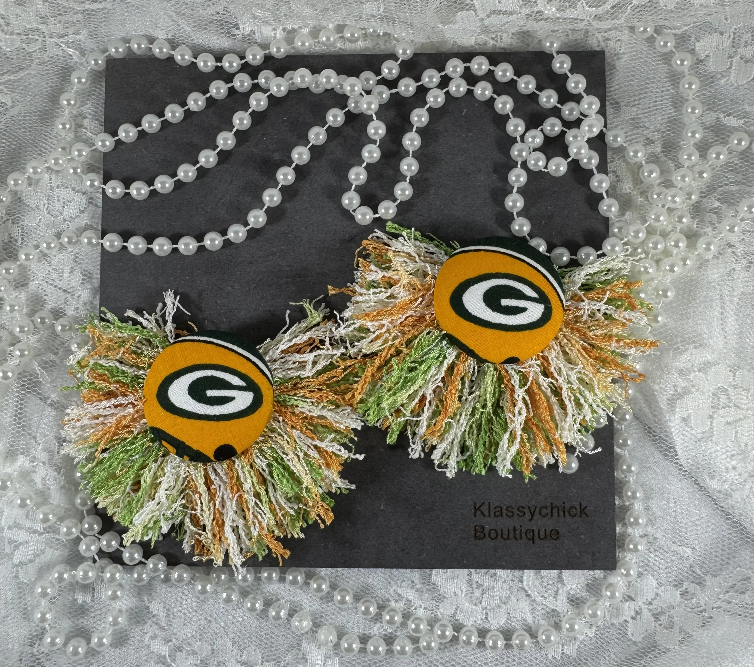 Green Bay Packers Game Day Glam Yellow Tassel Earrings
