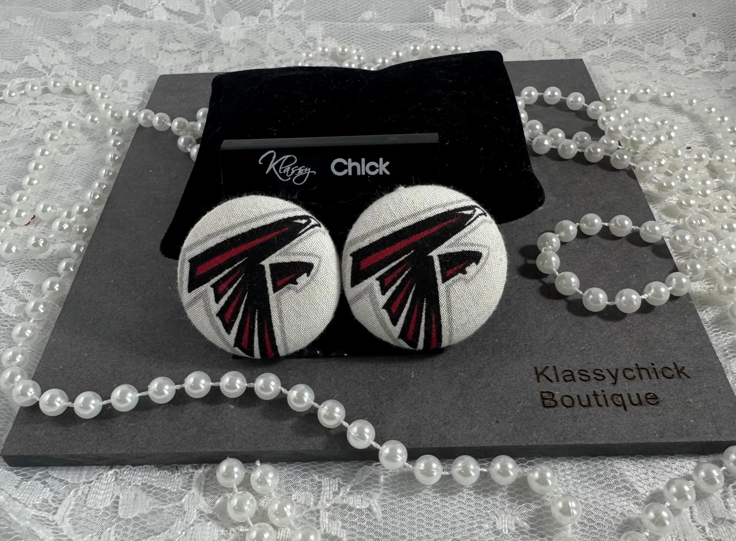 Atlanta Falcons Game Day Button Earrings