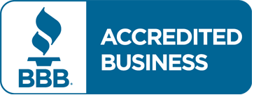 BBB logo with 'Accredited Business' text.