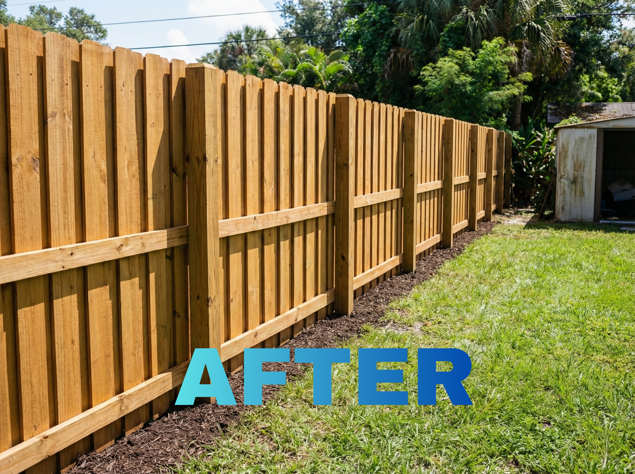 New Pressure-Treated Board-on-Board Privacy Fence