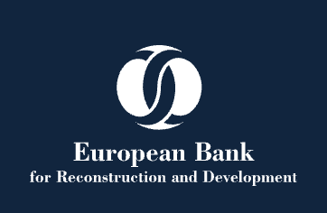 European Bank for Reconstruction and Development logo on a dark blue background.