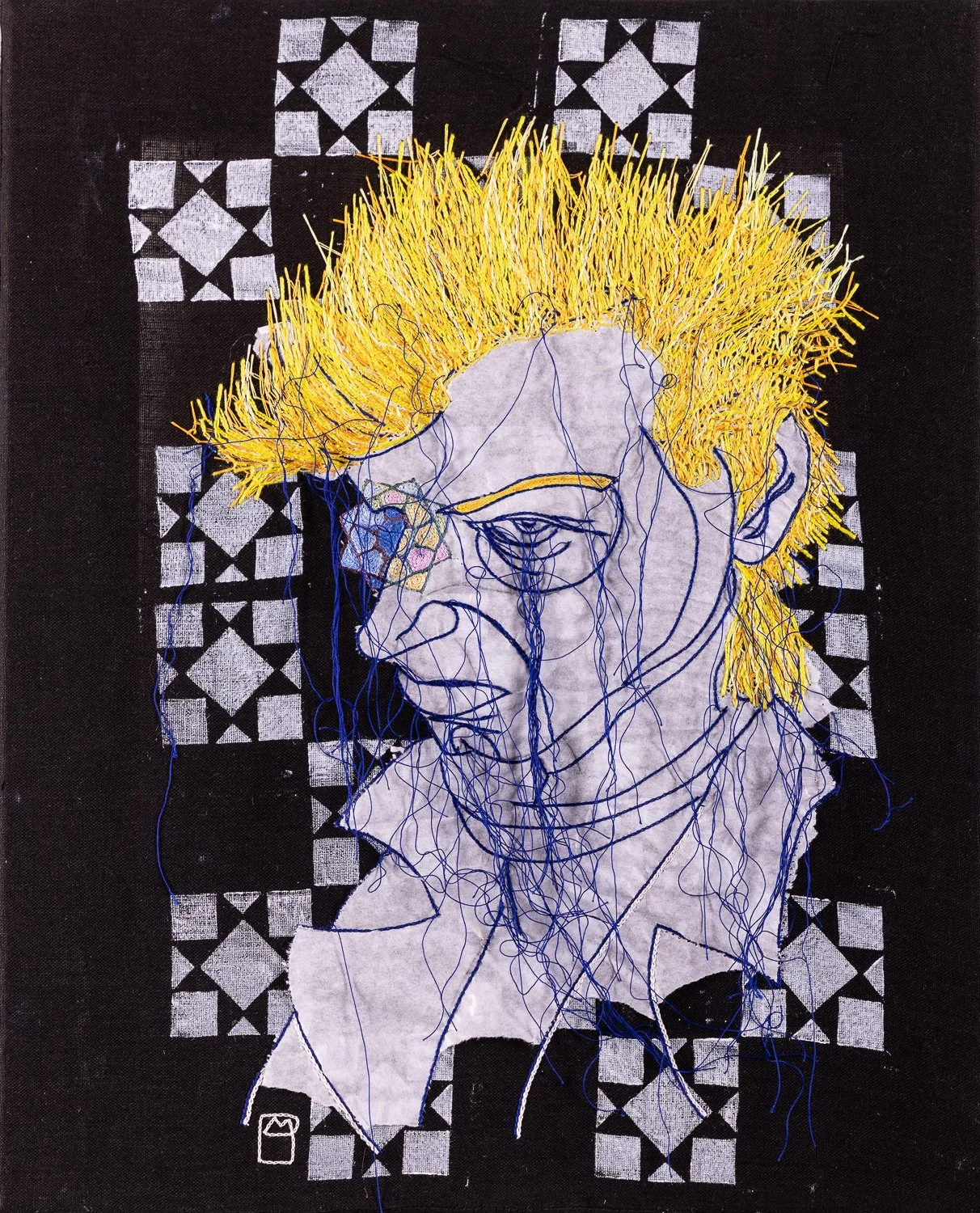 Un autre regard,
Borderie sur tissu et papier, gravure
H35x L27cm
2021
Photo Alain Scherer