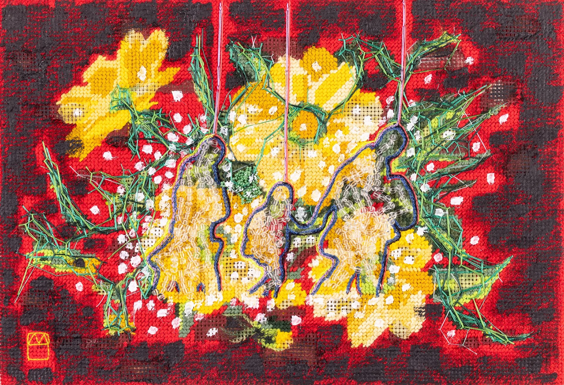 Fleurs jaunes
Broderie sur canevas, peinture, perles-2023
Tableau indisponible
Photo Alain Scherer