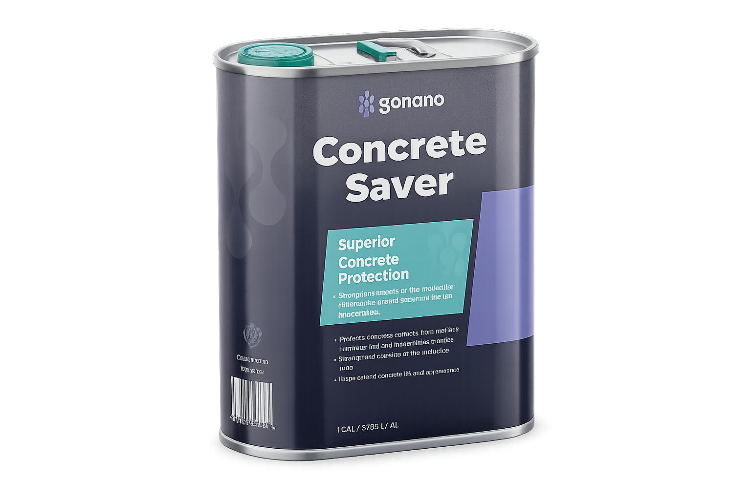 A concrete driveway with a house and garage door at sunset, showcasing glowing sparkles with the text "Next-Gen Surface Protection" and "NanoPro Surface Protection."