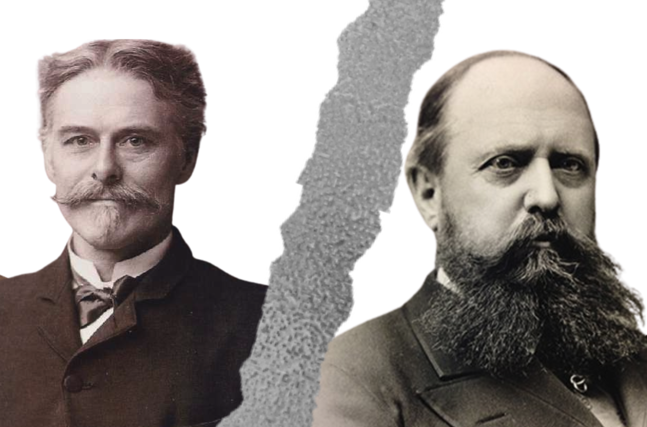 Edward Drinker Cope and O.C. Marsh, bitter rivals who discovered thousands of dinosaurs.