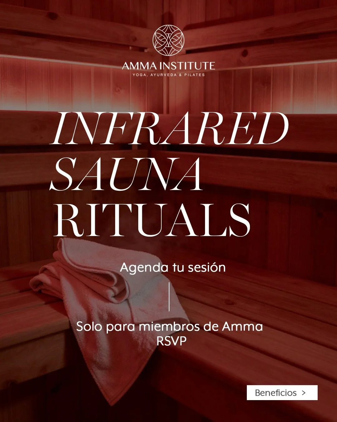 Apaga el ruido. 
Entra al calor. 

El sauna infrarrojo no solo calienta la piel, 
trabaja profundo, desde adentro. 

✨ Libera tensi&oacute;n 
✨ Estimula la circulaci&oacute;n 
✨ Ayuda al cuerpo a depurar 
✨ Calma el sistema nervioso 

Sudor que limpi