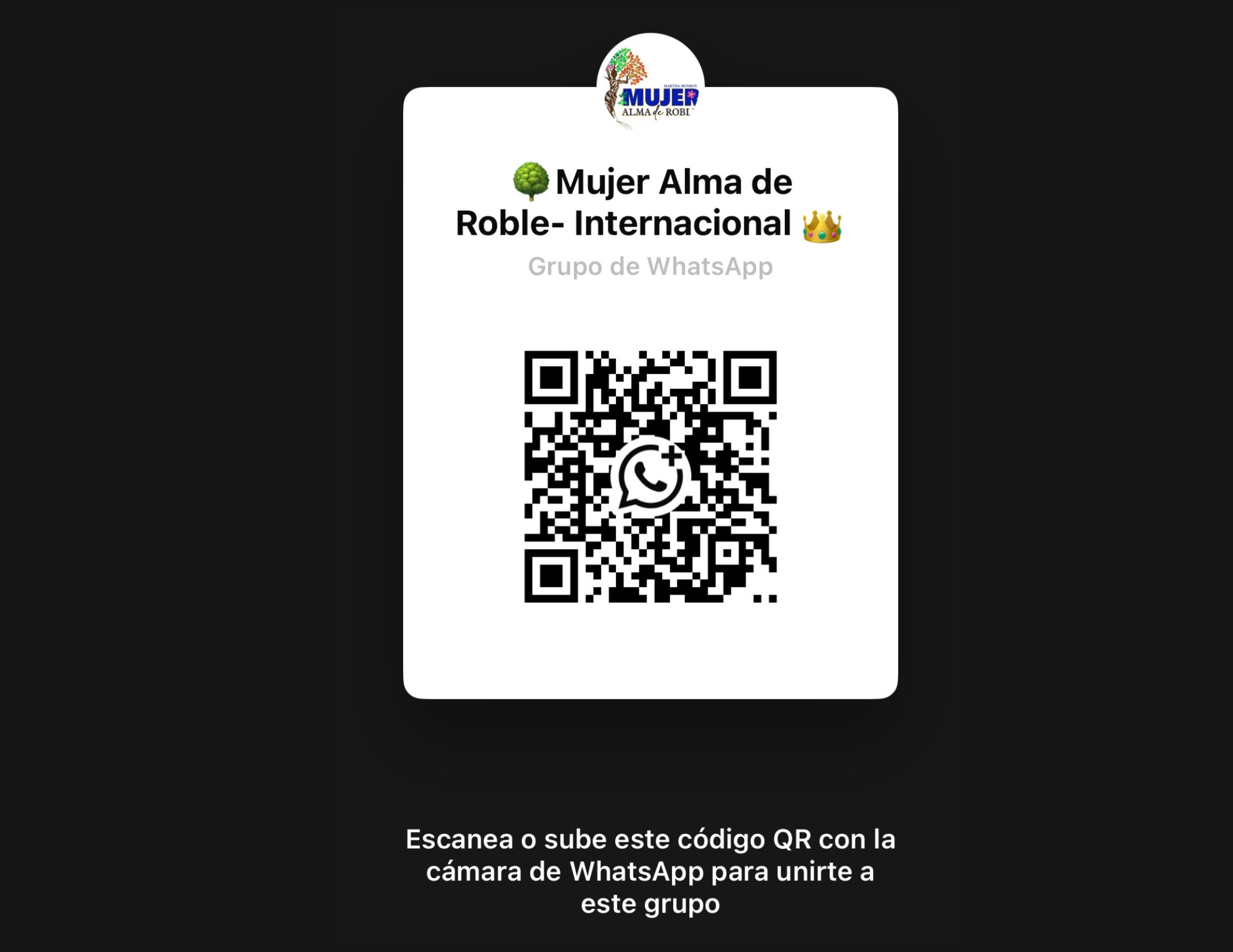 Grupo WhatsApp Mujer Alma de Roble