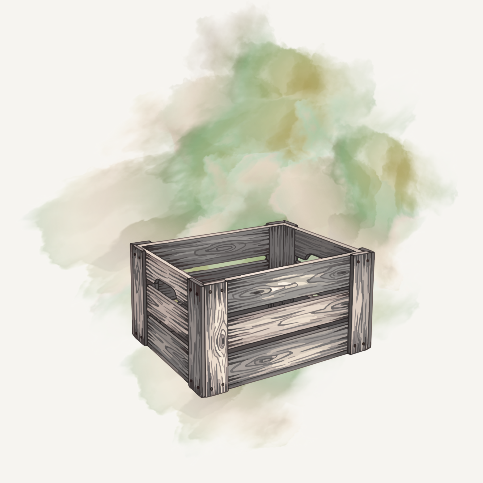 empty crate in front of smoke