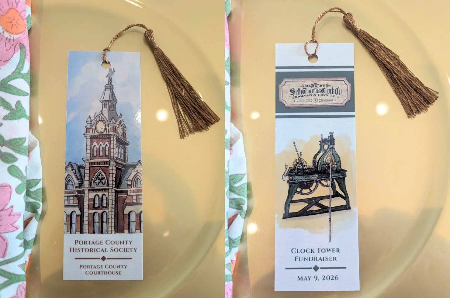 Portage County Historical Society Clock Tower Book Mark