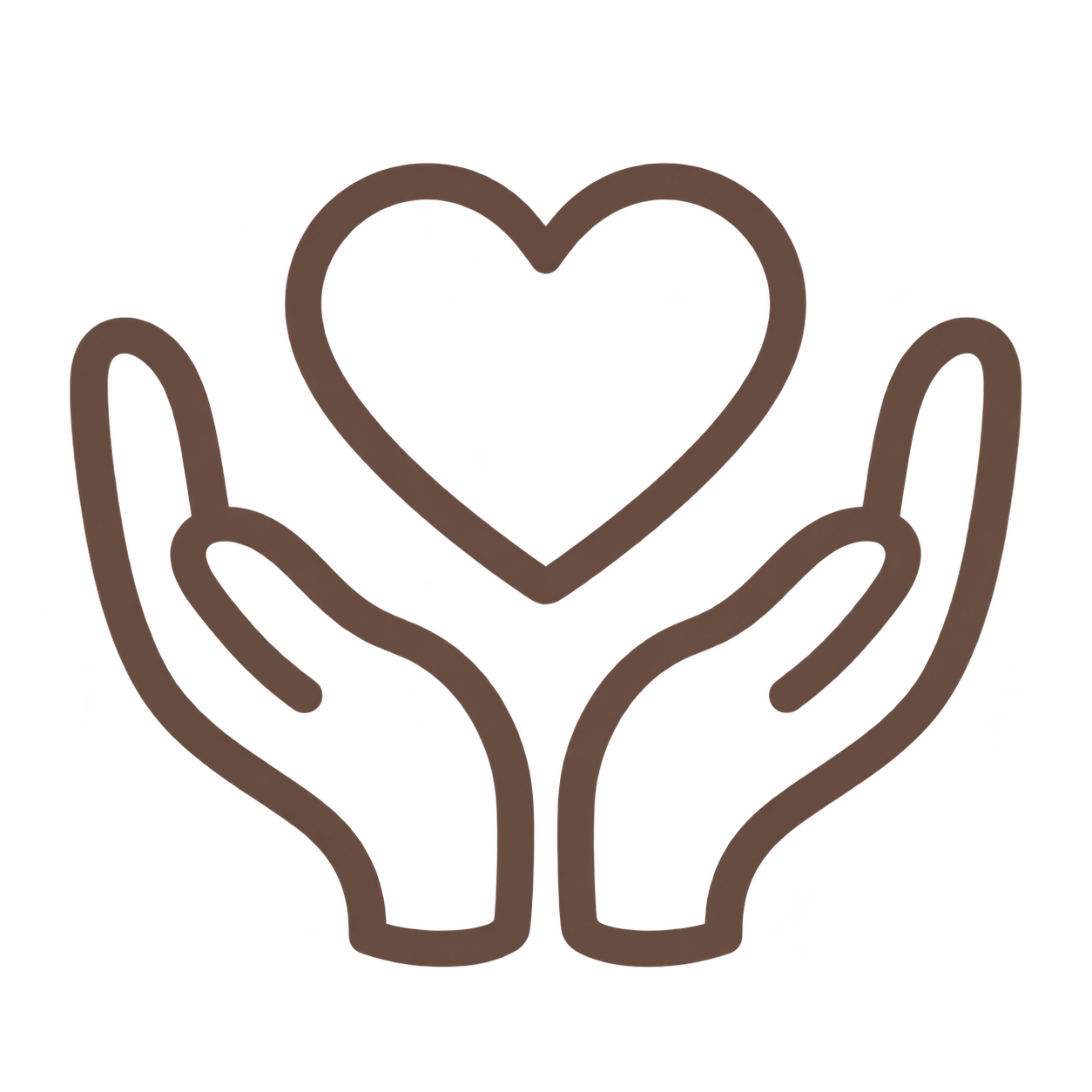 Illustration of two hands holding a heart.