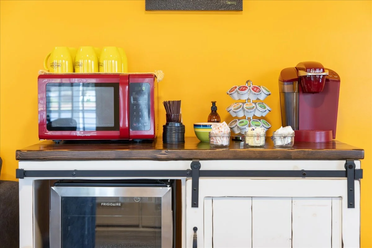 Coffee, Spring Water, & Tea Provided