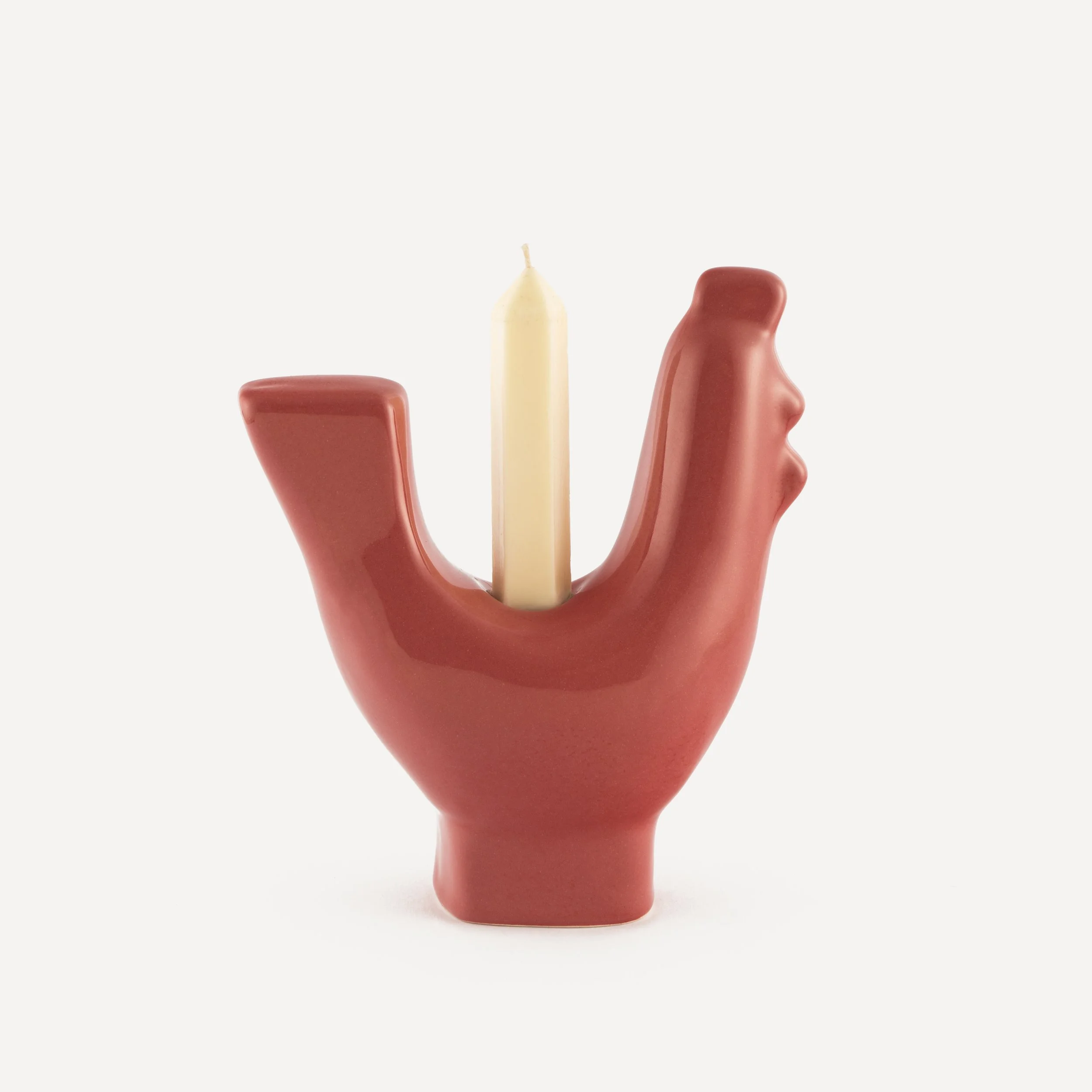Rooster Candle Holder - Red