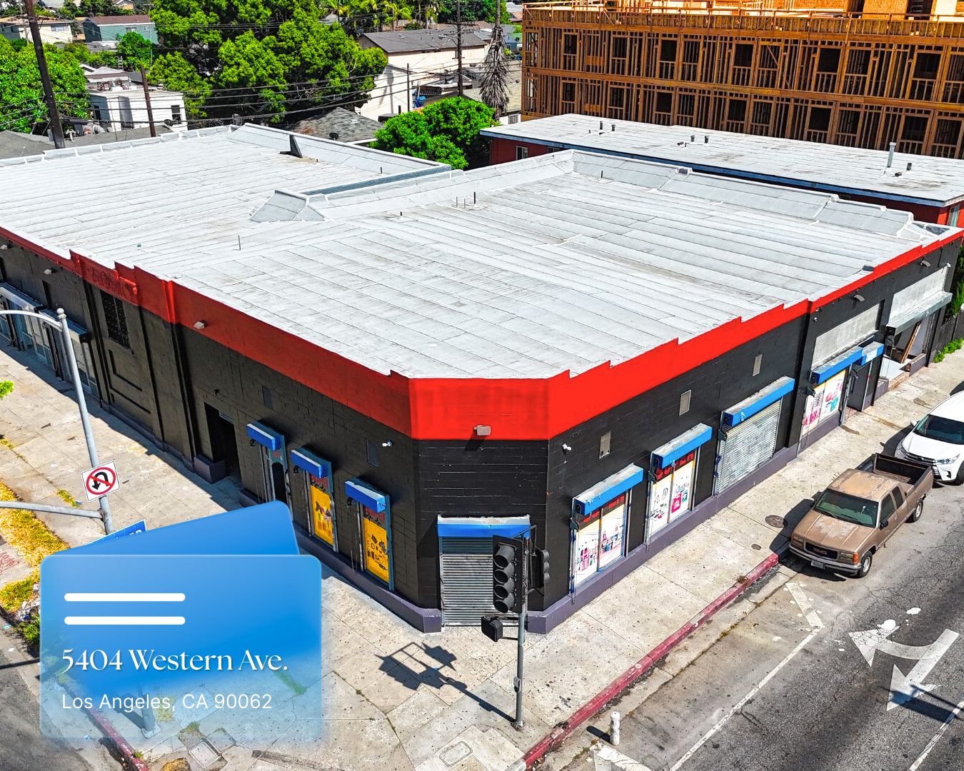 Prime South Los Angeles retail opportunity on a high-traffic, signalized corner along Western Avenue — fully remodeled with flexible 1,000–10,000 SF spaces, high ceilings and mezzanine potential perfect for flagship, food & beverage, or service tenan