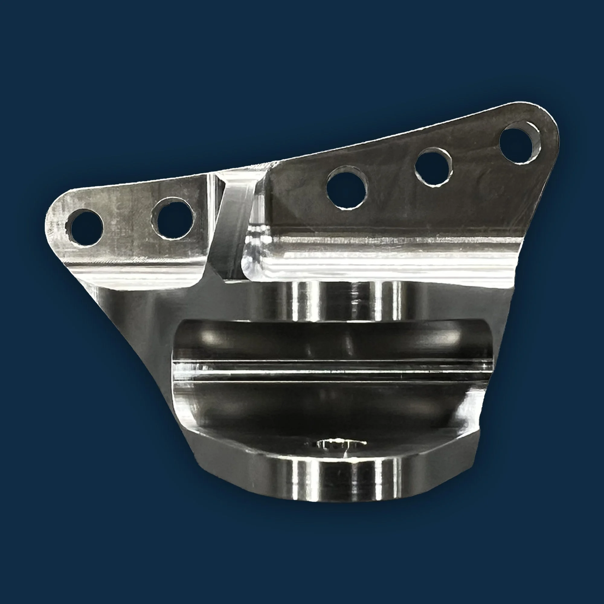 Bracket.  Machined from 5” OD 6-4 titanium.