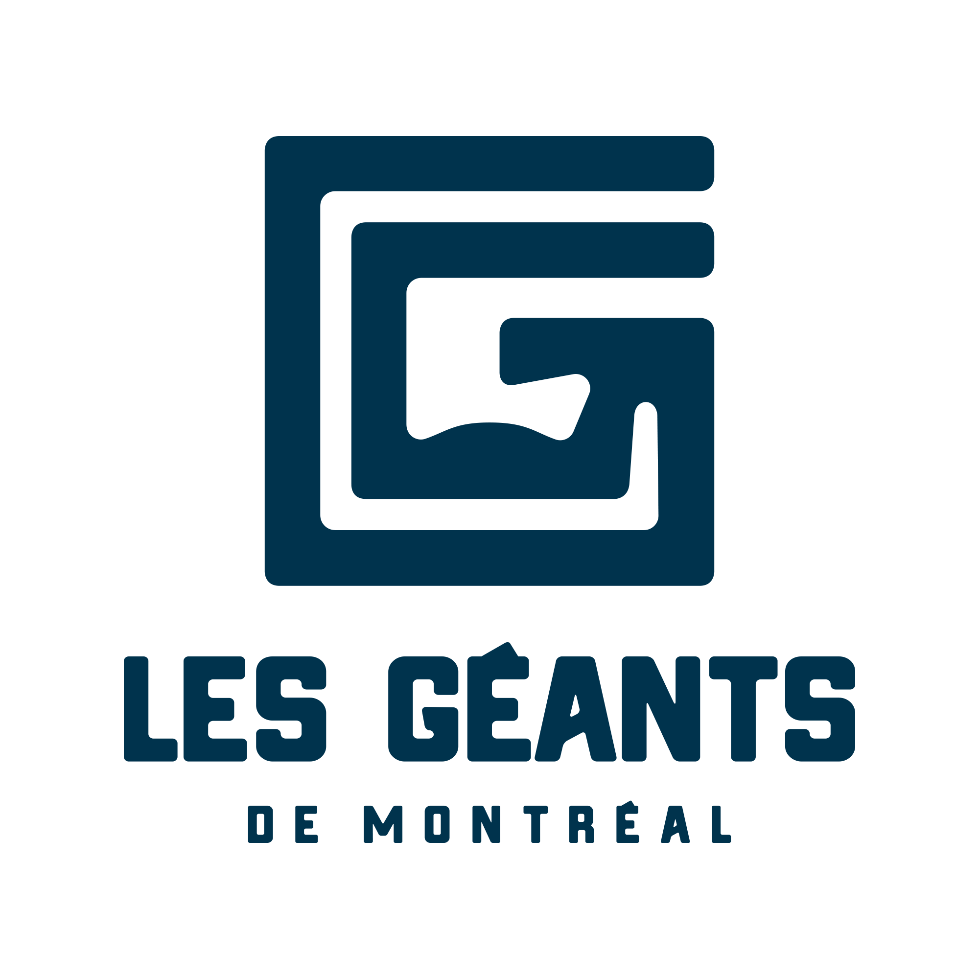 Logo avec texte en français indiquant Les Géants de Montréal.