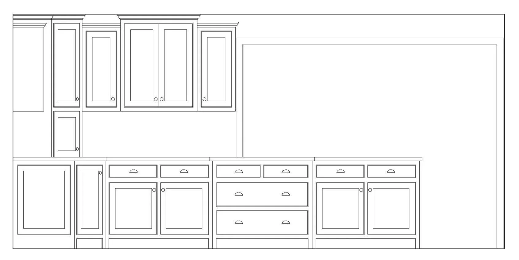 Custom Kitchen Cabinetry Drawing by Residential Designer