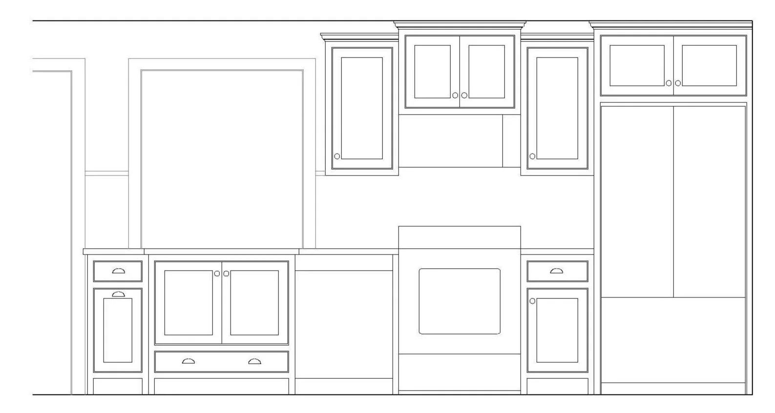 Custom Kitchen Cabinetry Drawing by Residential Designer