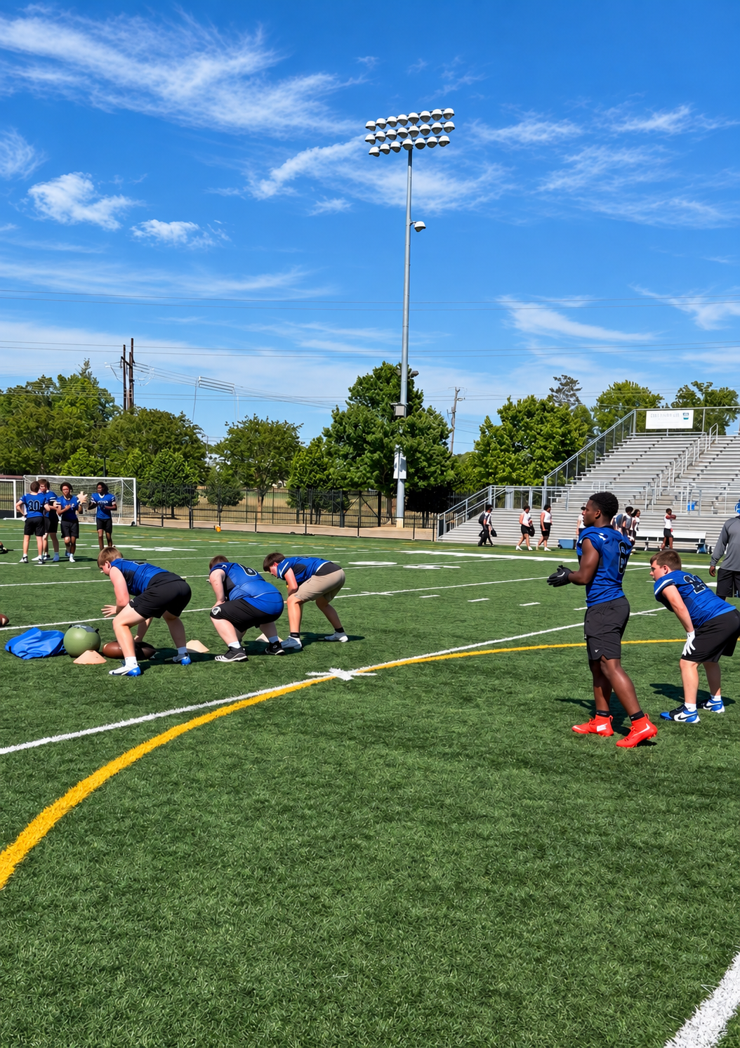 Coaches and high school athletes at the Bay River College Showcase in Williamsburg, Virginia, in 2026.