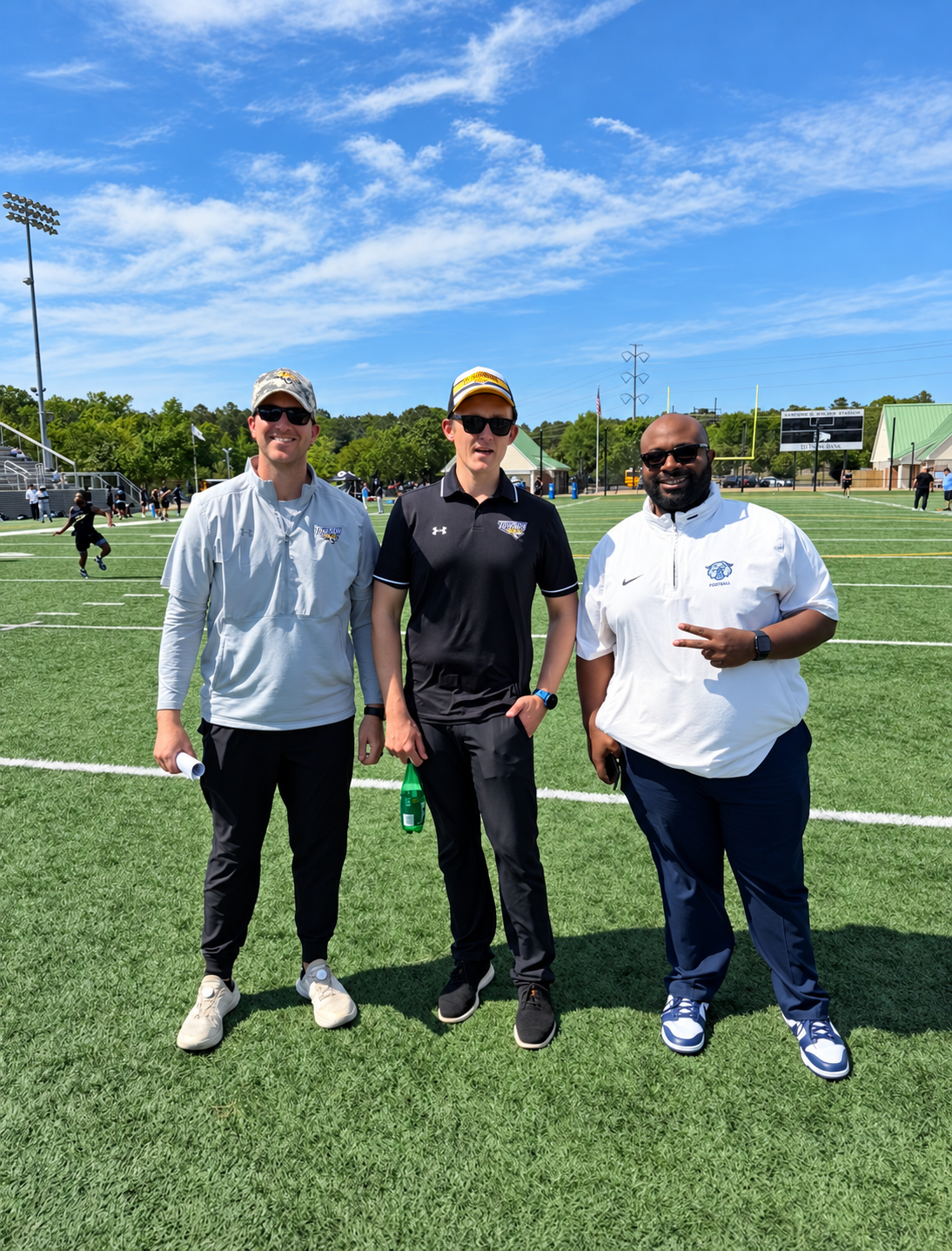 Coaches and high school athletes at the Bay River College Showcase in Williamsburg, Virginia, in 2026.