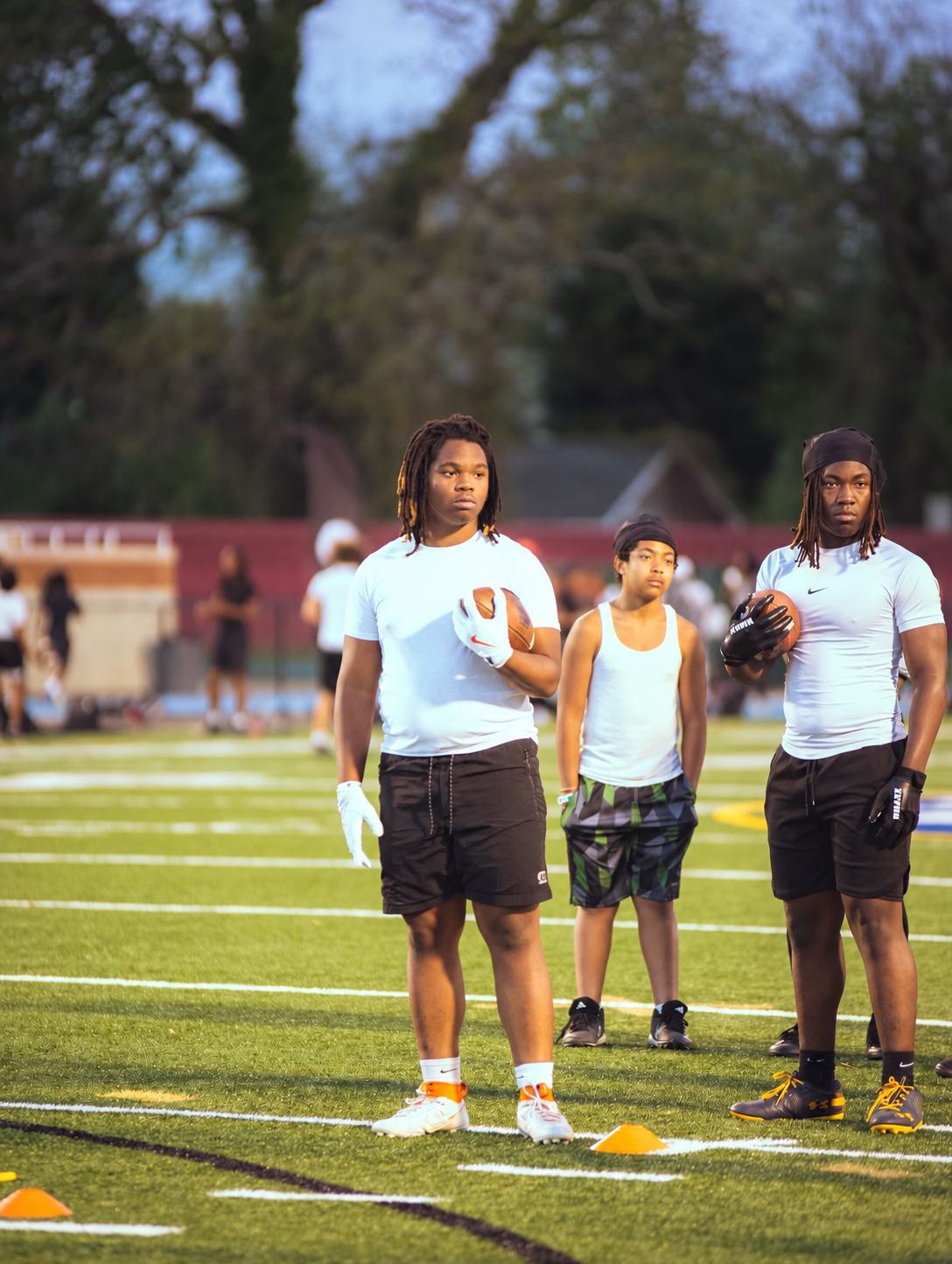 High school athletes participating in The Evaluation, hosted by The Reamon Report in Hampton, Virginia, in 2026.