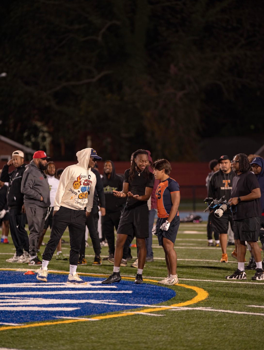 High school athletes participating in The Evaluation, hosted by The Reamon Report in Hampton, Virginia, in 2026.