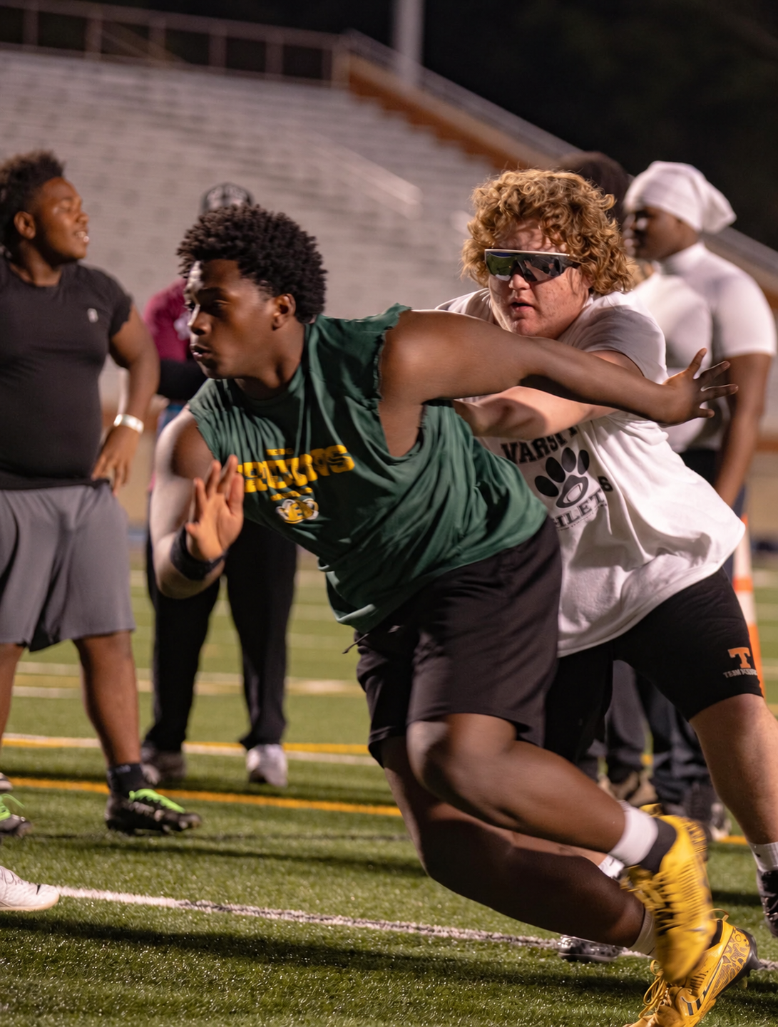 High school athletes participating in The Evaluation, hosted by The Reamon Report in Hampton, Virginia, in 2026.