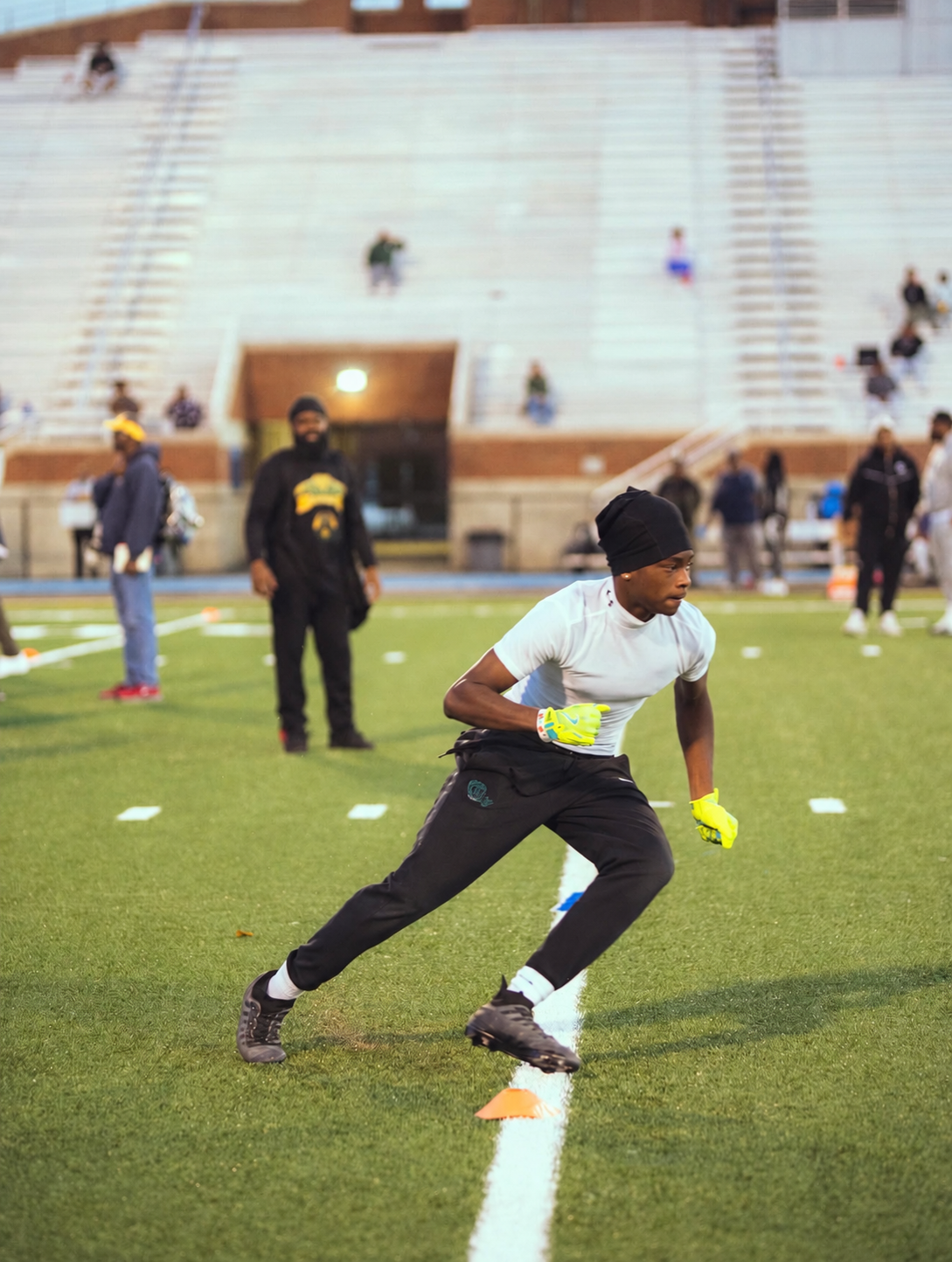 High school athletes participating in The Evaluation, hosted by The Reamon Report in Hampton, Virginia, in 2026.