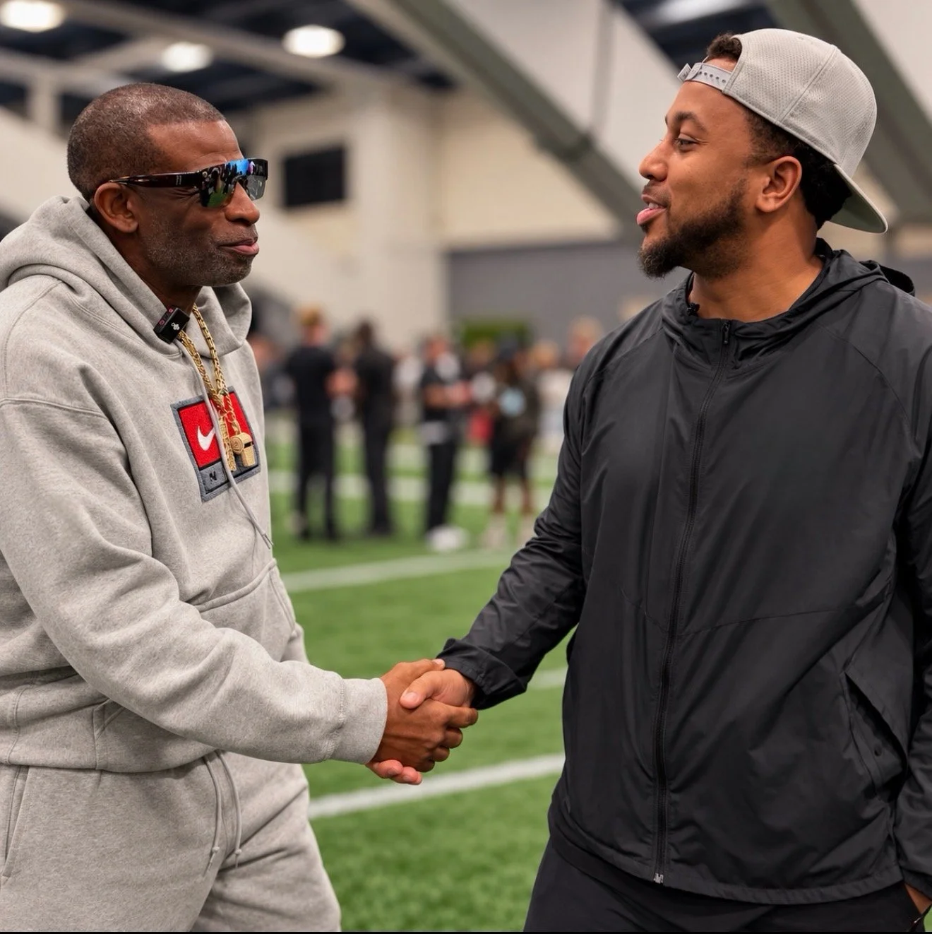 Tommy Reamon speaking with Deion Sanders about The Reamon Report’s recruiting services