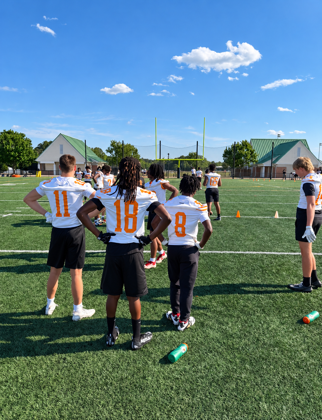 Coaches and high school athletes at the Bay River College Showcase in Williamsburg, Virginia, in 2026.