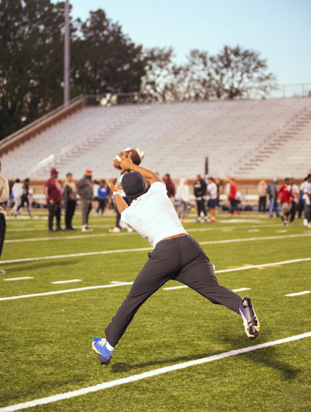High school athletes participating in The Evaluation, hosted by The Reamon Report in Hampton, Virginia, in 2026.