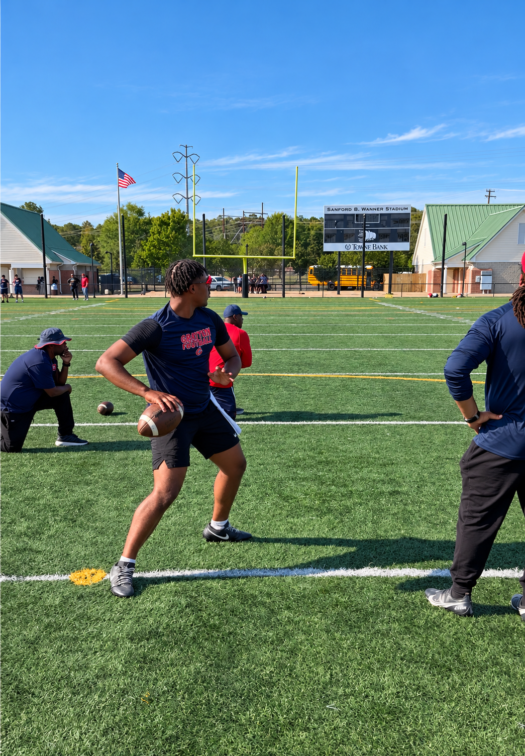 Coaches and high school athletes at the Bay River College Showcase in Williamsburg, Virginia, in 2026.