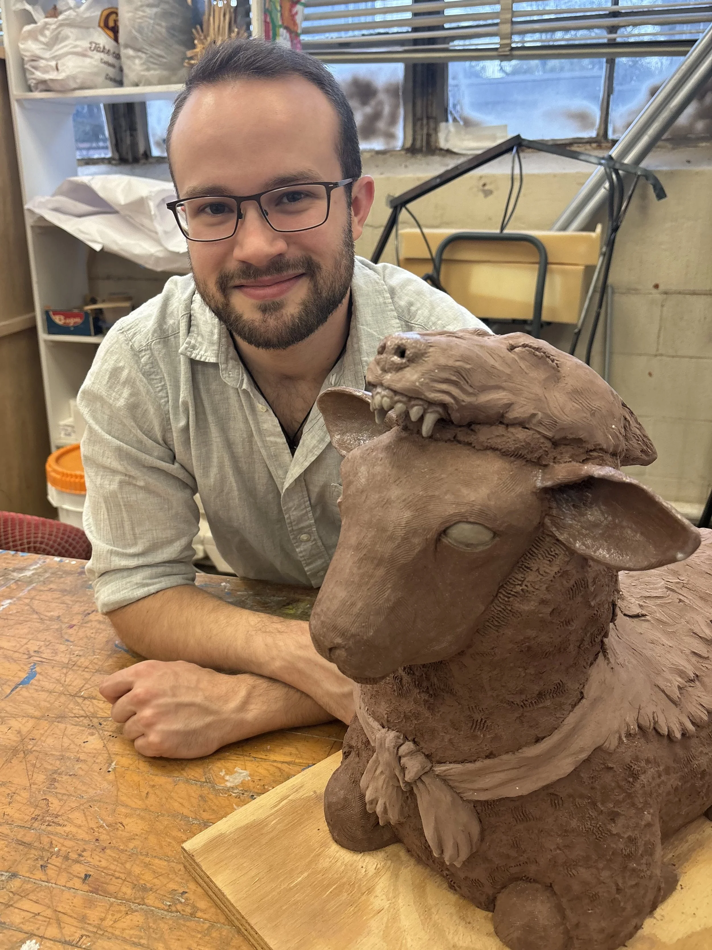 Gabriel Skinner's headshot in the studio at the University of Memphis. Photo credit: Dawson Colby.