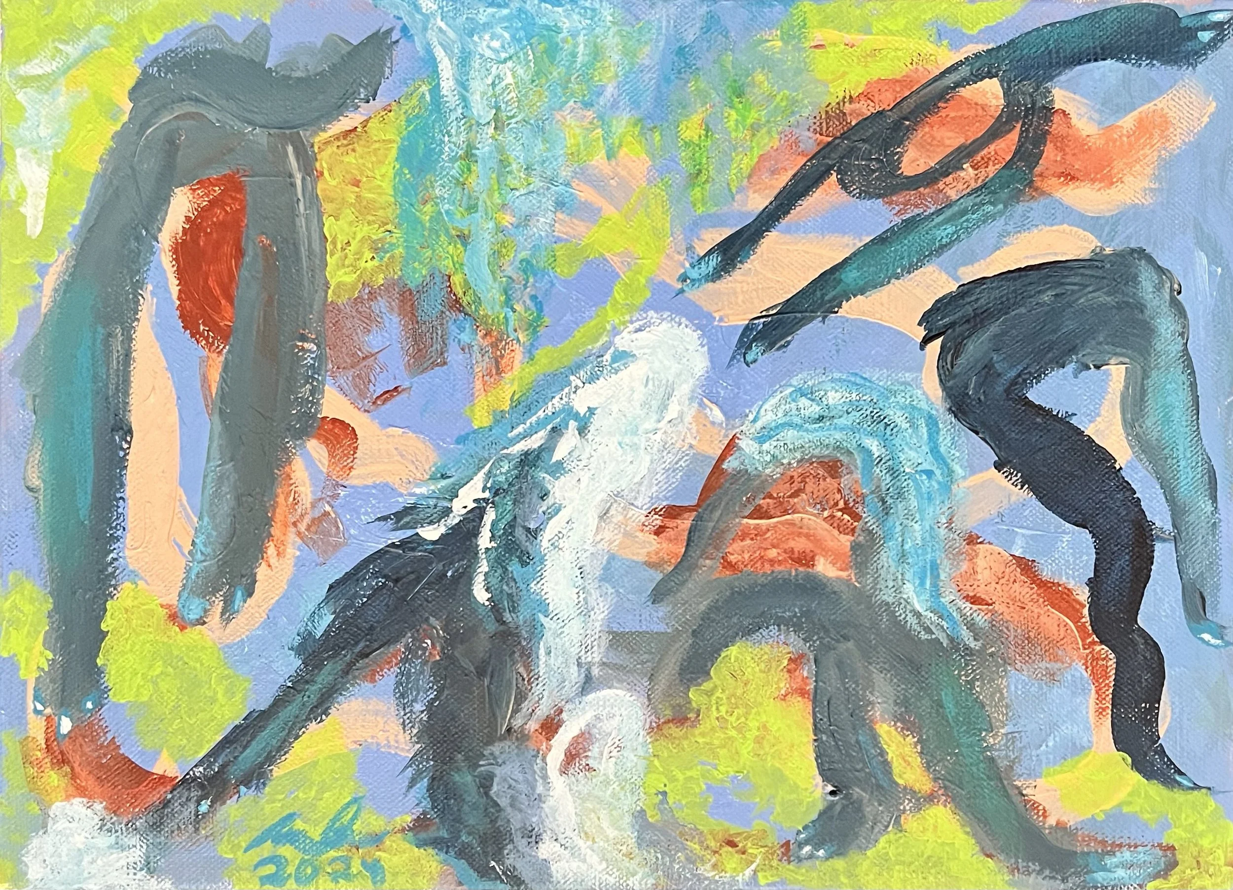 "Swimming for art"
Acrylic  on Canvas
33x24
2024