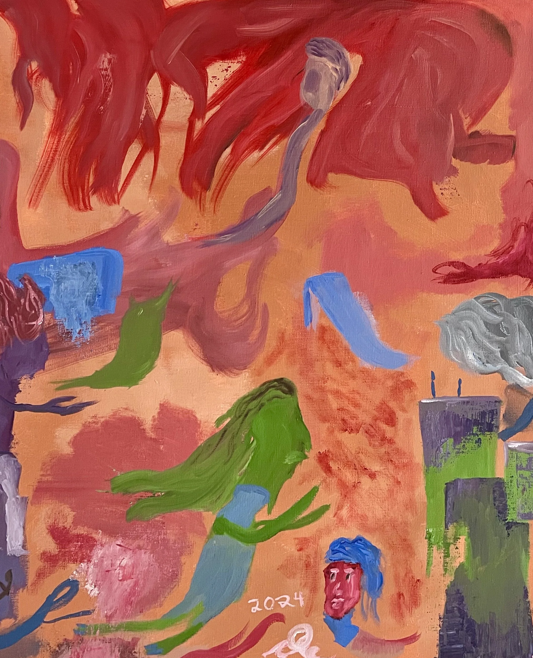 65x50
"Closed garden"
 Mixed Oil + Acrylic on Canvas
2024