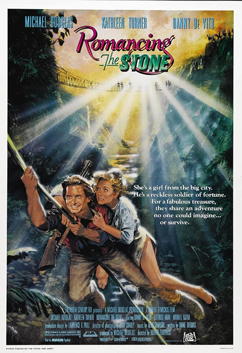 Romancing The Stone (1984) Michael Douglas Kathleen Turner Danny DeVito.jpg