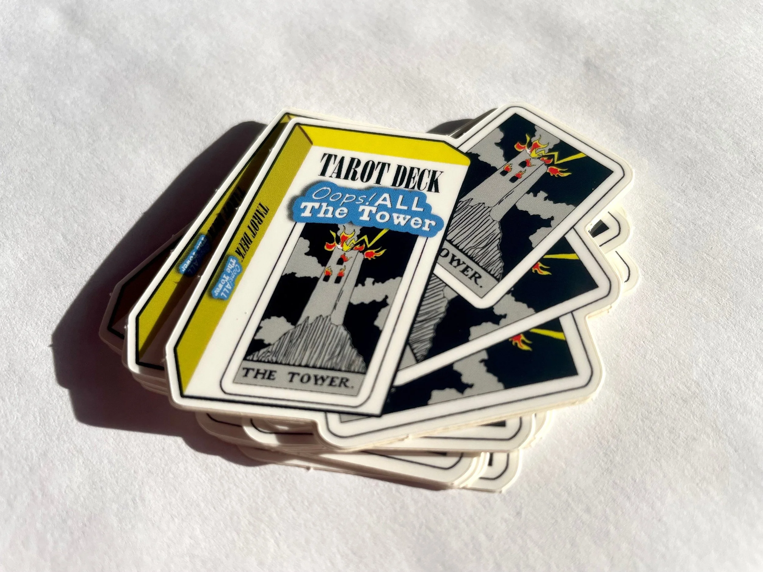 The tower sticker viewed from the side