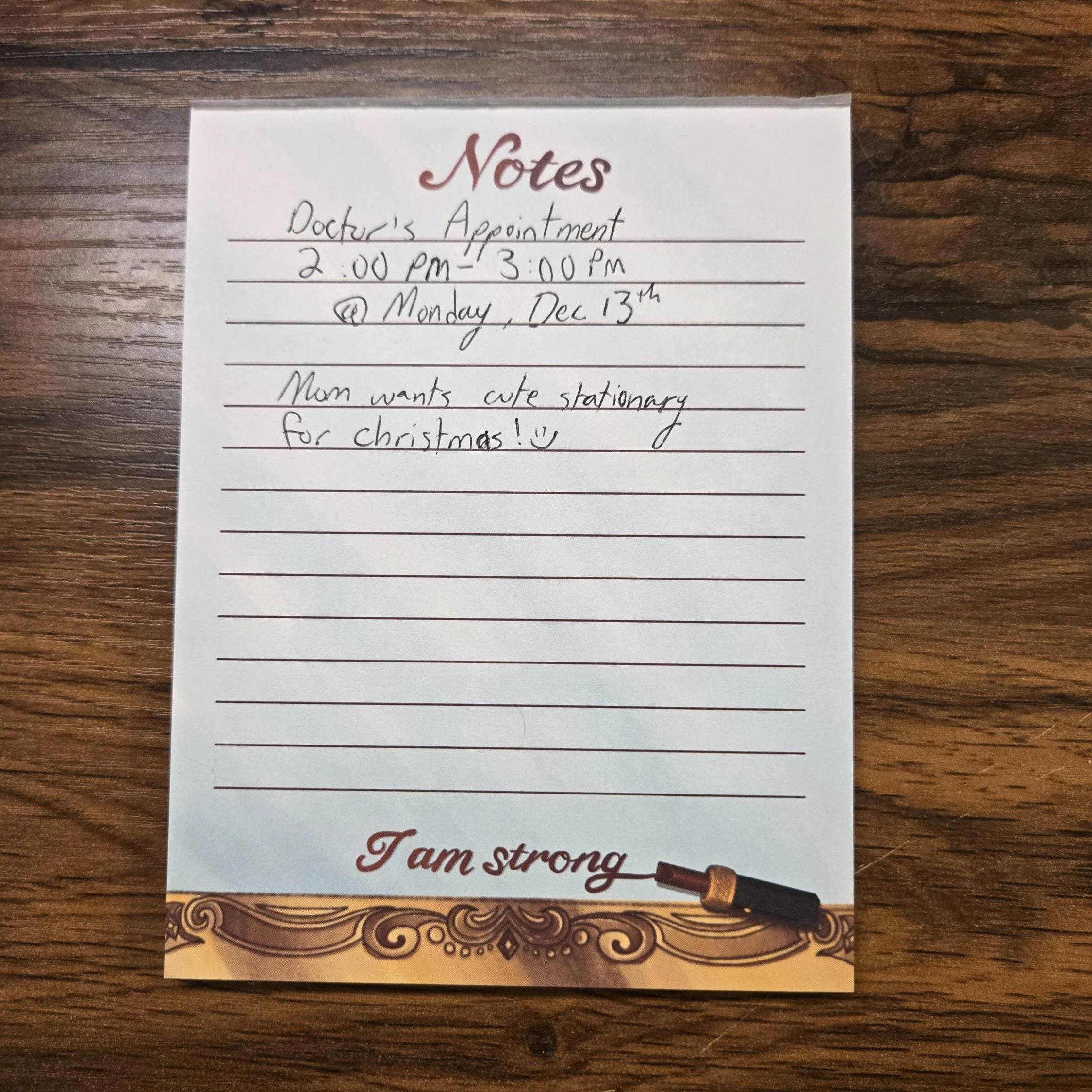 same vintage notepad with writing on it to take notes on