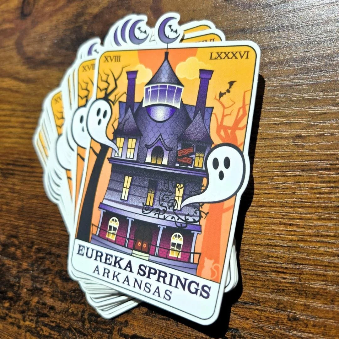 side view of the eureka springs sticker