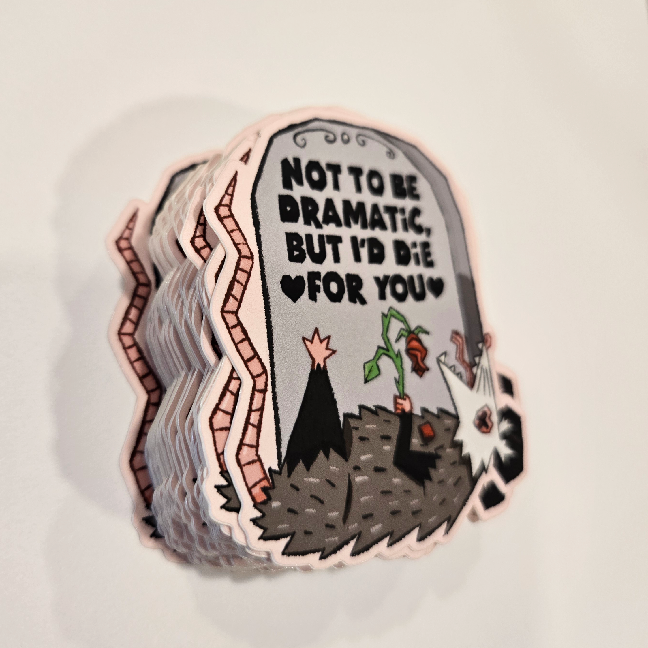 same possum sticker with clear background viewed slightly from the left