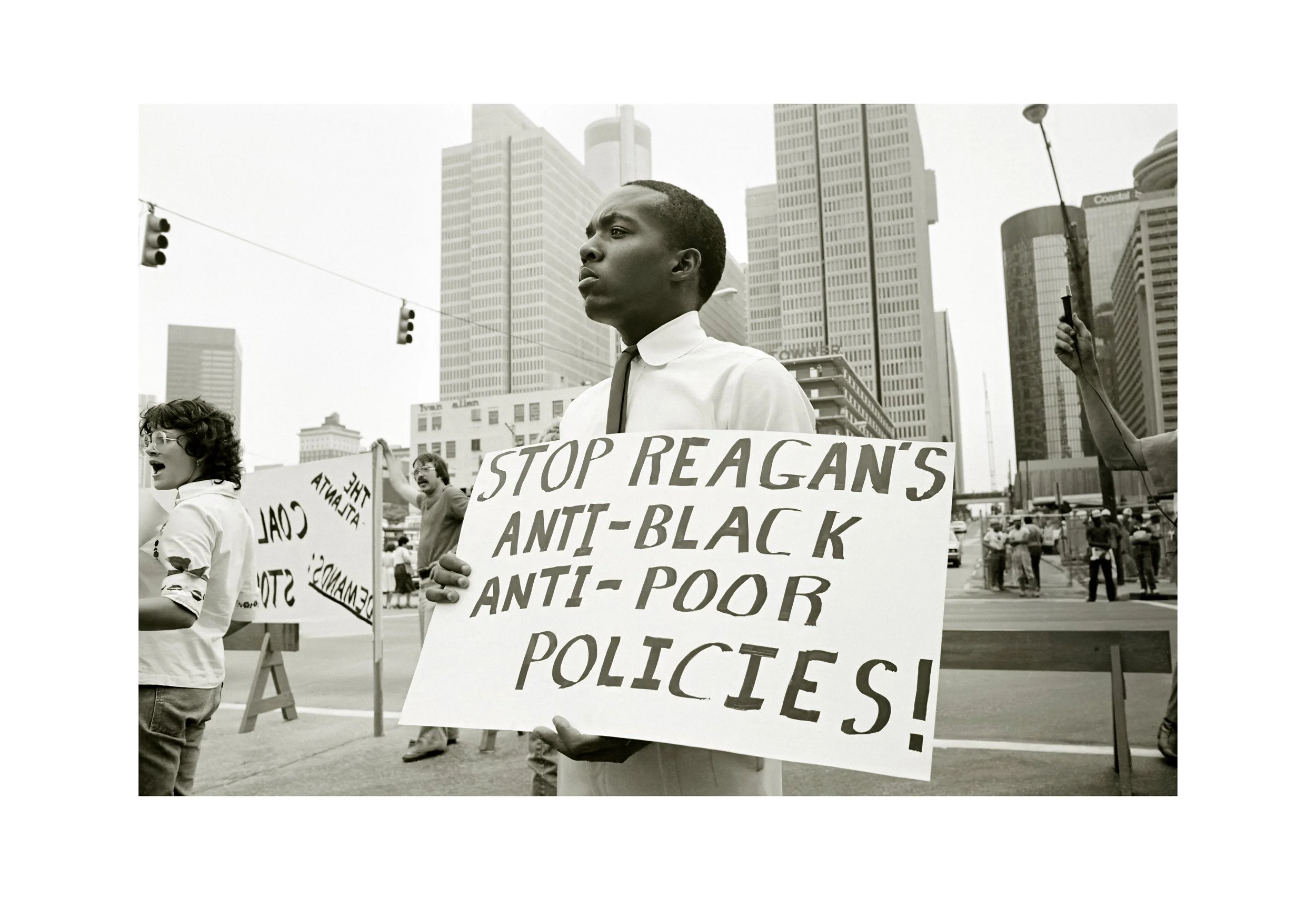 Young Muslim Man, Reagan Campaign Protest, Atlanta, 1984