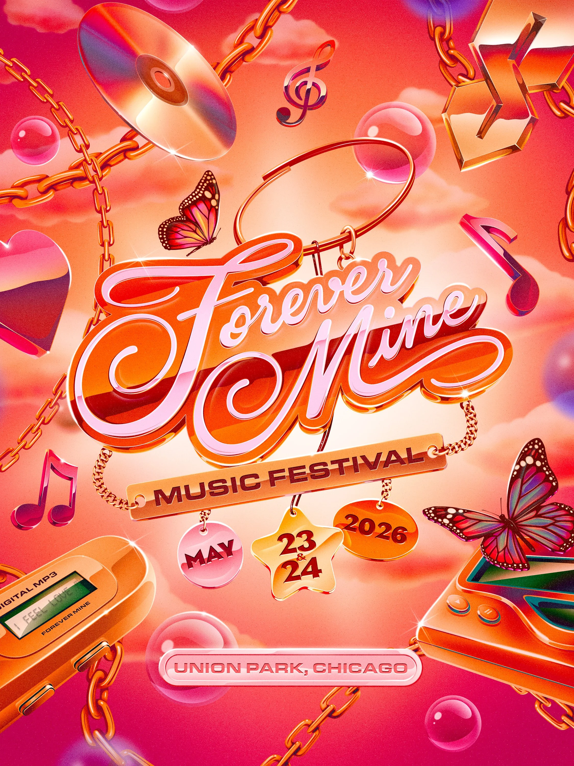 Forever Mine Music Festival, Union Park, Chicago, May 23-24, 2026 Flyer
