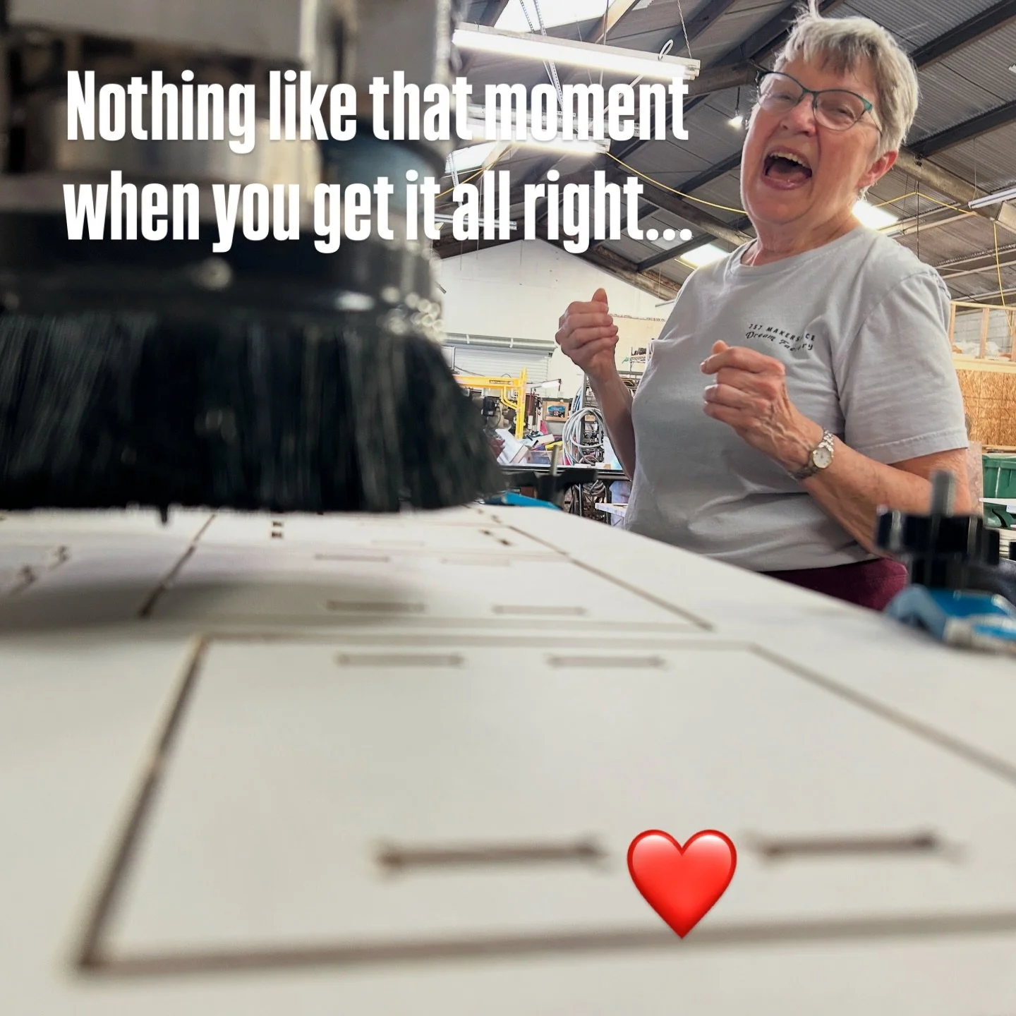 Nothing like that moment when you get it all right.

Linda Parks (@lparks1977) had been designing this birdhouse in Autodesk Fusion, running test cuts on the CNC, tweaking details, and trusting the process. Then it all clicked. Clean cuts. Perfect fi