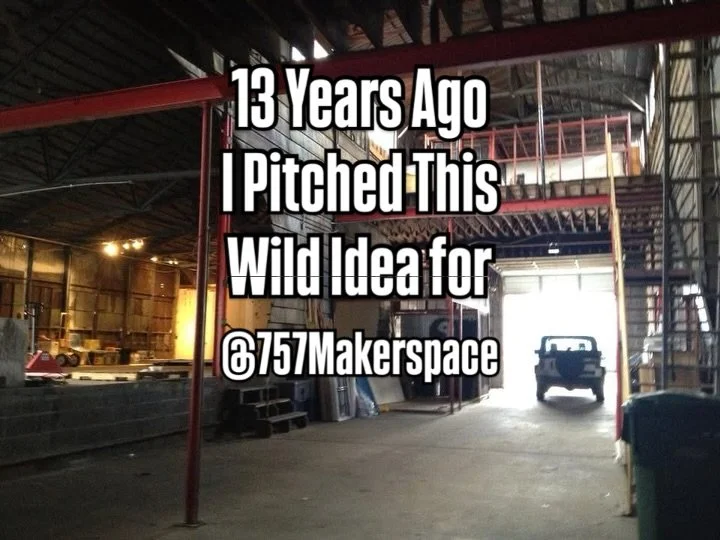 13 years ago today I pitched an idea.

A place where anyone could walk in with curiosity and leave having made something with their own hands. A community workshop. A place to learn, build, and belong.

I had no idea what it would become.
Looking at 