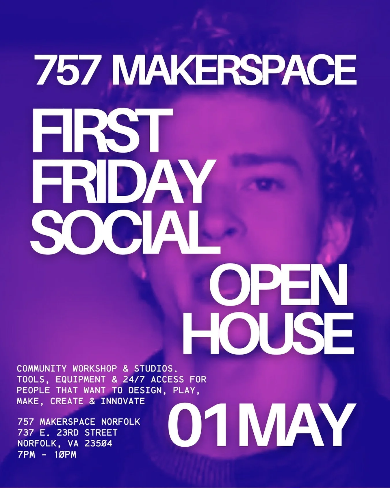 It&rsquo;s Gonna Be May&hellip;. First Friday is this week. Free. Open to everyone. 7pm.

FIRST FRIDAY SOCIAL at 757 Makerspace. 13 years. First Friday. Every month.

This is where Hampton Roads makers show up, show off, and find their people.

Bring