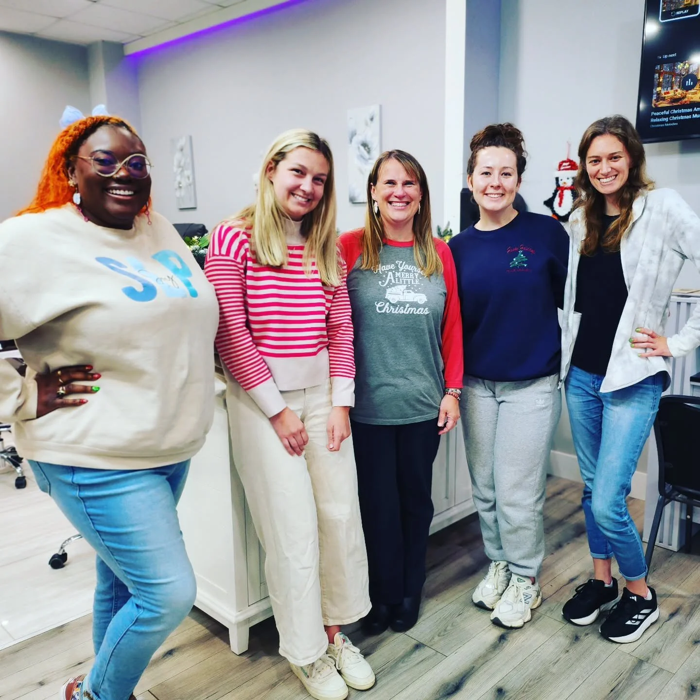 We had fun getting pedicures and manicures for our holiday party! I have the BEST team! #schoolspeechtherapy #schoolslp #schoolcontracts #slp2b #slplife #slpgrads #slpjobs #sped