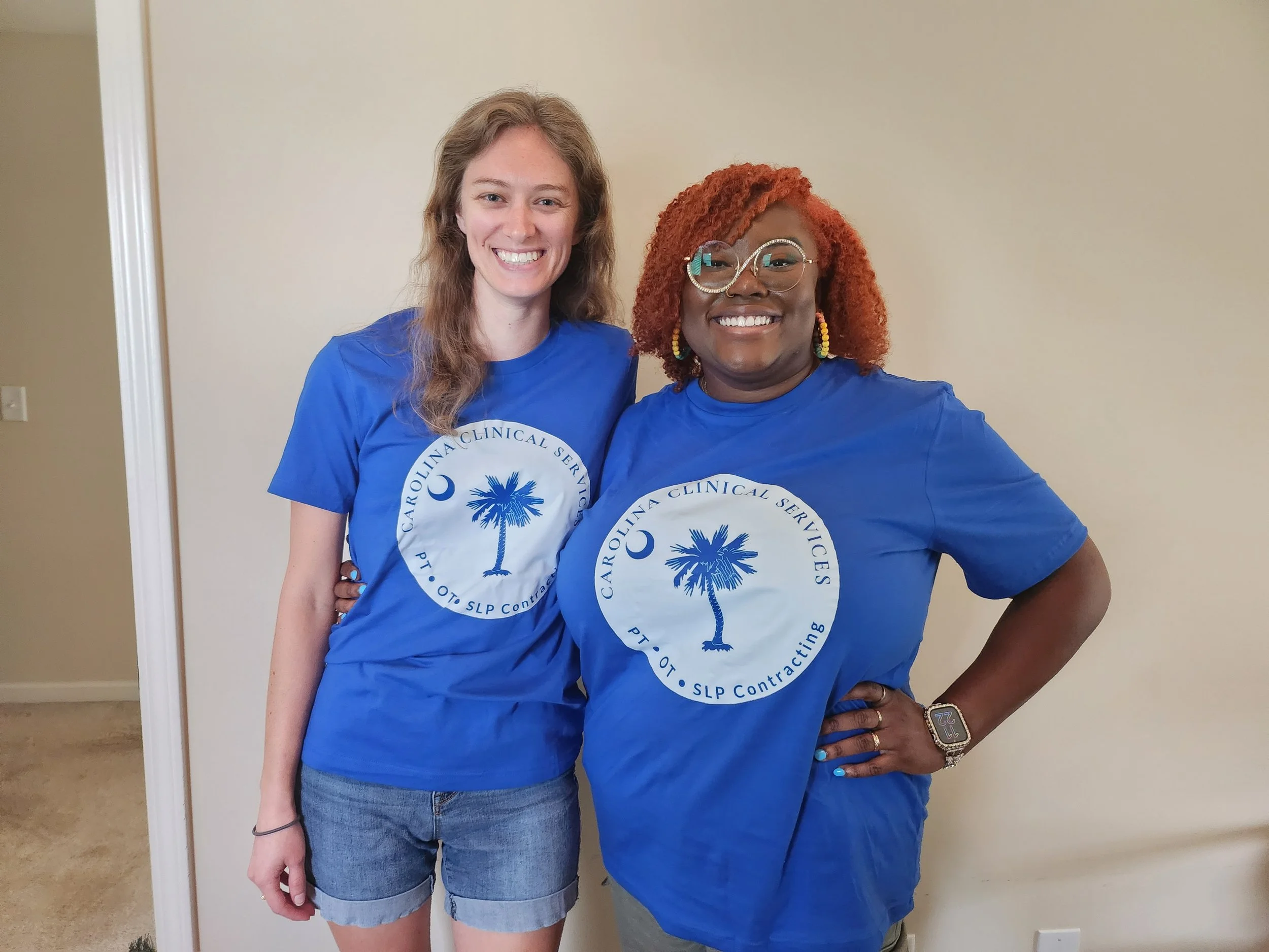 picture of two speech language pathologists smiling in South Carolina