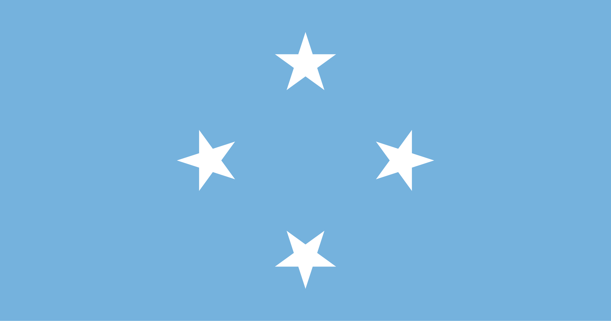 Light blue flag featuring five white stars arranged in a diamond shape.