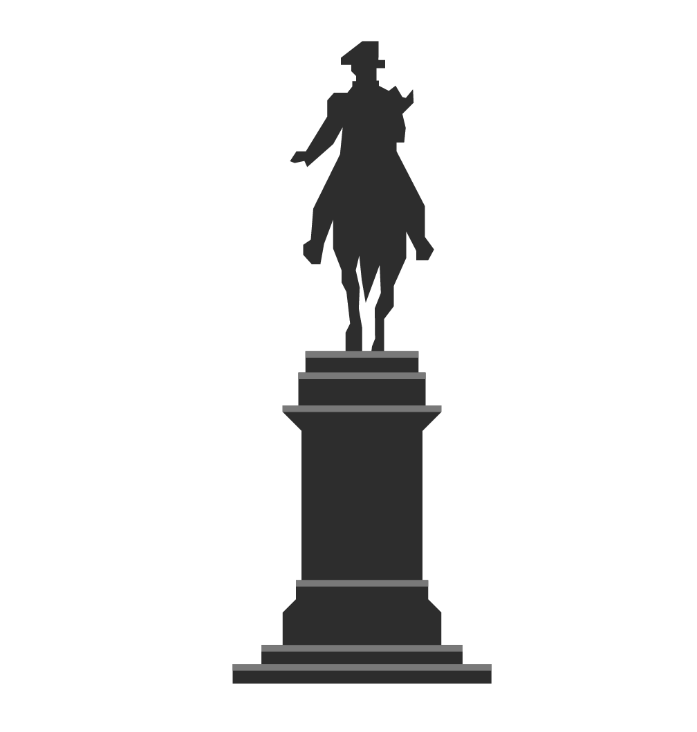 Silhouette of George Washington at Boston Garden