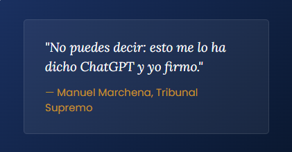 Marchena (Tribunal Supremo): "No puedes firmar lo que te dice ChatGPT"