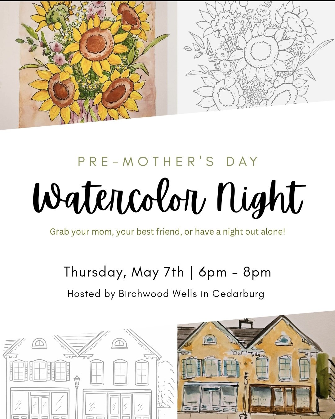 Pre-Mother's Day Night Out Birchwood Wells Watercolor Experience